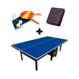 Mesa De Ping Pong Mdf 18mm 1084 Klopf C/ Rodas + Kit Suporte, Rede, Bolinhas 5030 + Capa Para Mesa Aberta/montada 7001