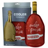 Cooler Térmico Bolsa Térmica Vermelha Com Gel Vinho Espumante