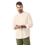 Camisa Manga Longa Tricoline Maquinetado Diametro Bege G