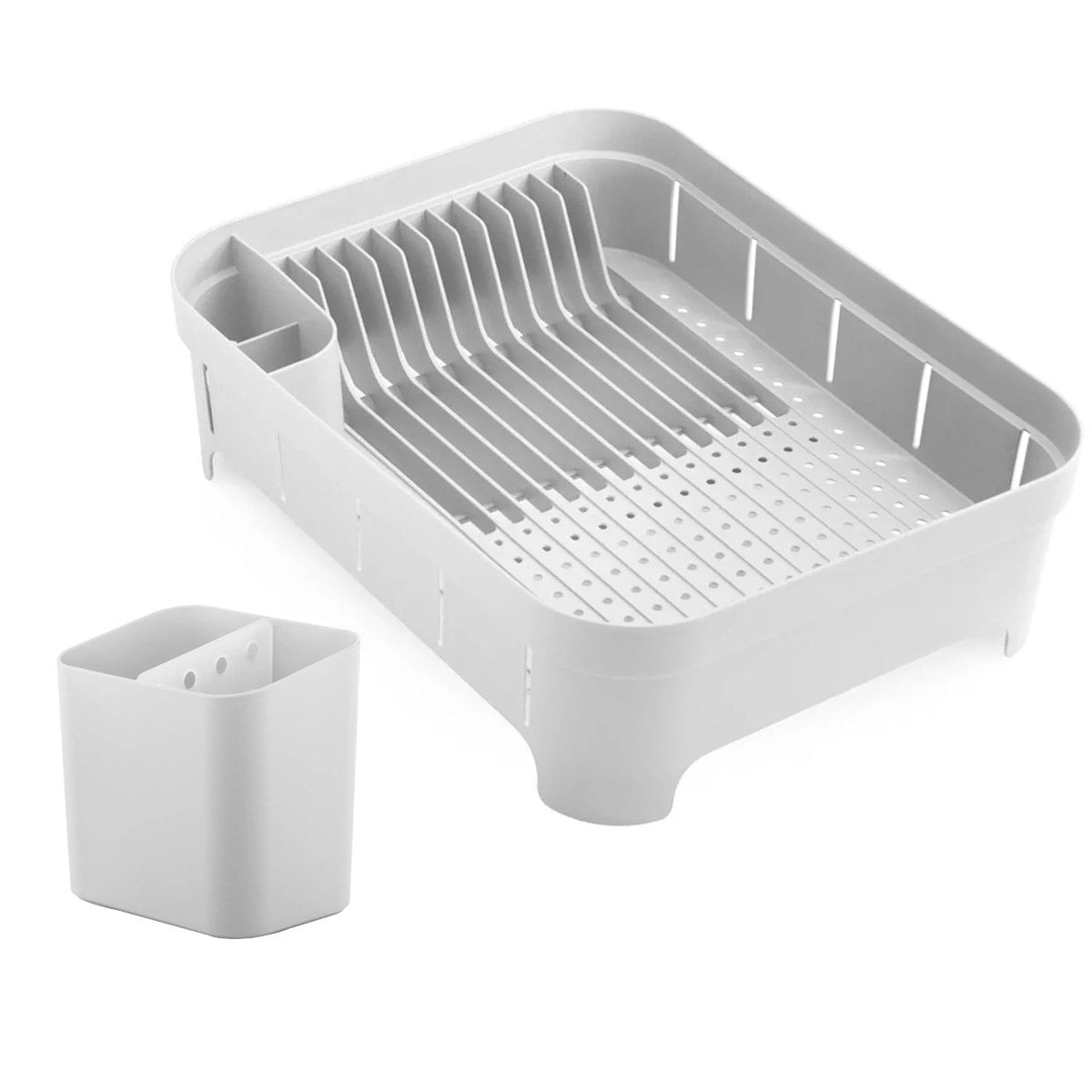 Kit Escorredor De Louça Prato Talheres Utensílios De Cozinha Branco