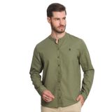 Camisa Manga Longa Tricoline Maquinetado Diametro Verde Gg