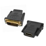 Adaptador Hdmi Fêmea X Dvi-d 24-1 Macho Preto