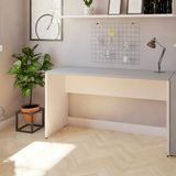 Mesa para Escritório Multiuso 140cmx70cm Corp Bramov Móveis Branco/Cinza Cristal