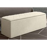 Calçadeira Com Baú Paris 100 Cm Suede Amassado Bege Drossi