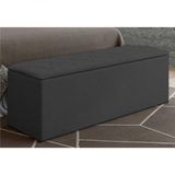 Calçadeira Com Baú Paris 140 Cm Suede Amassado Cinza Drossi