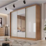 Guarda-Roupa Casal com Espelho, 3 Portas e 6 Gavetas Montreal, Novo Horizonte, Cumaru/Fendi
