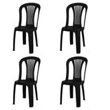 Kit 4 Cadeiras Plásticas Bistro Preta