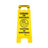 Placa &quot;cuidado Em Manutenção&quot; Português E Inglês Mvpl2004