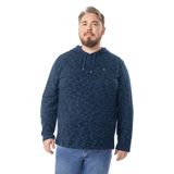 Camiseta Manga Longa Com Capuz Meia Malha Diametro Azul Plus G3