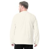 Camiseta Manga Longa Meia Malha Maquineta Diametro Bege Plus G3
