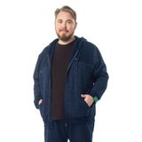 Jaqueta Com Capuz Moletom Moline Felpa Diametro Azul Plus G2