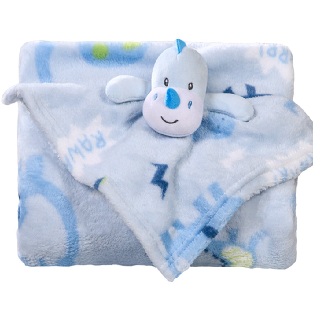 Manta Com Naninha Flannel Para Bebê Com Chocalho