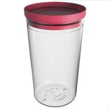 Pote Hermético Soprano Porta Mantimentos 2,1l Transparente Tampa Plástico Vermelho