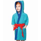 Roupão Infantil Aveludado Com Capuz Lepper Azul G