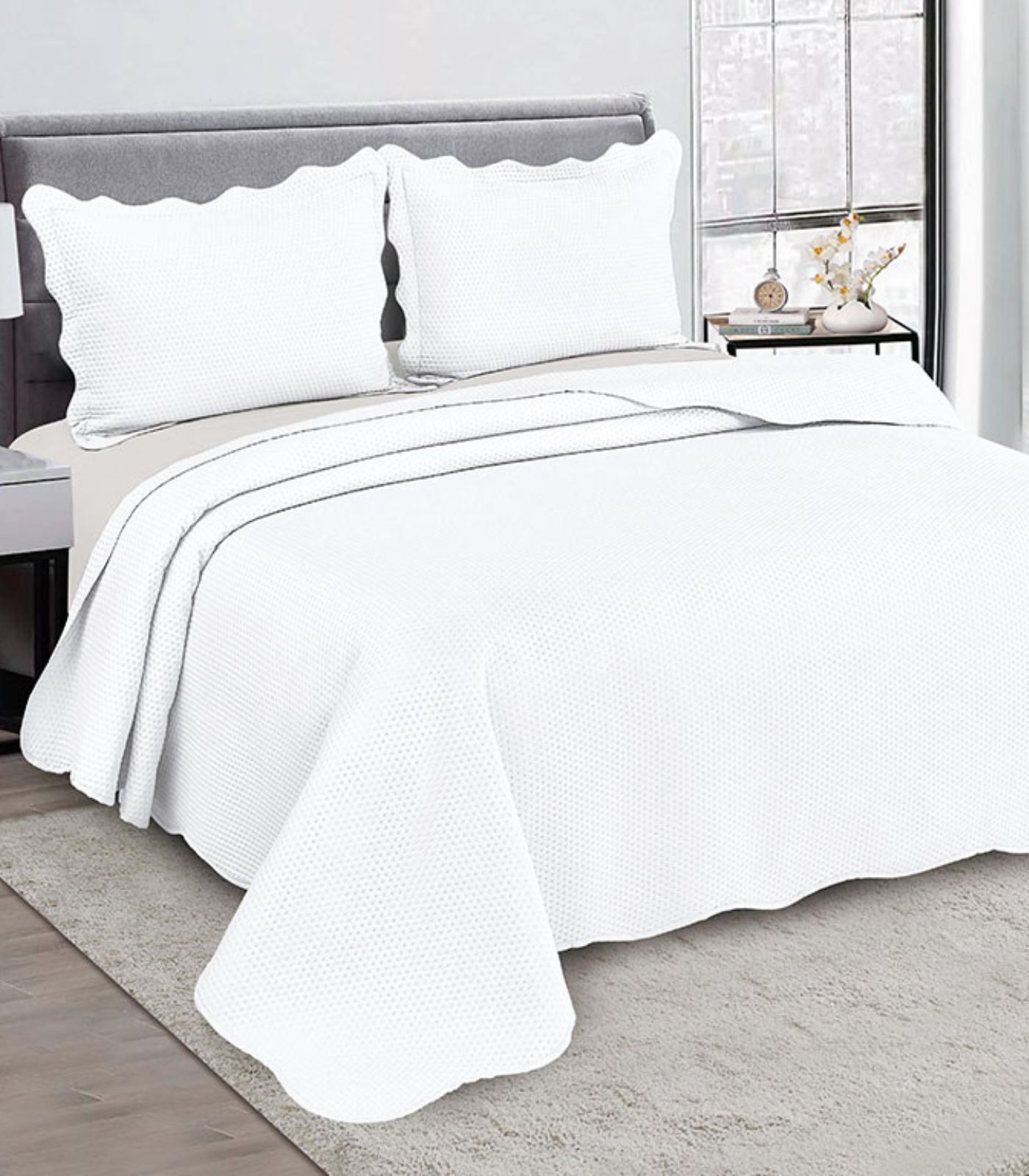 Jogo De Colcha Bullet Solteiro Camesa Branco Un