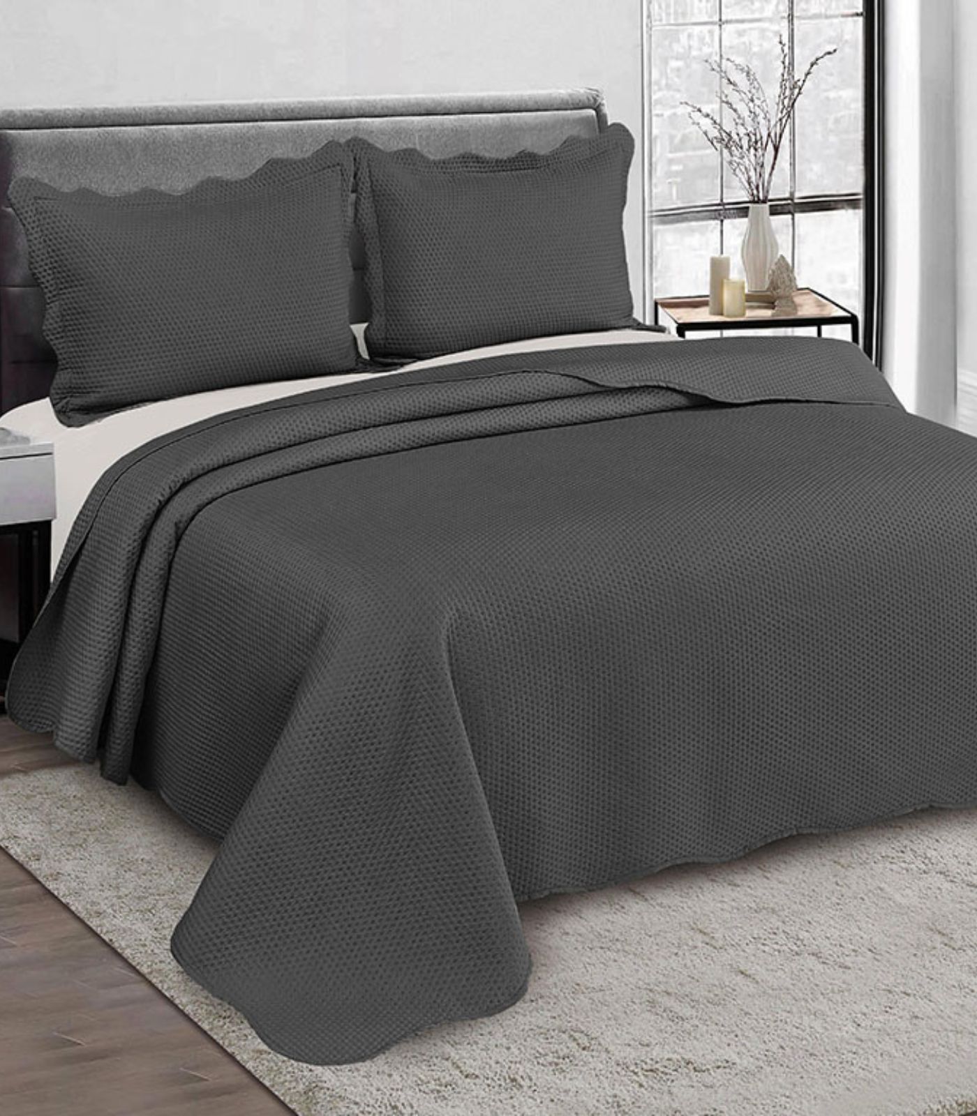 Jogo De Colcha Bullet King Camesa Cinza Un