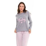 Pijama Longo Feminino Friday Evanilda Cinza M