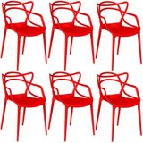 Kit 6 Cadeiras Allegra - Vermelho