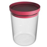 Pote Hermético Soprano Porta Mantimentos 1,6l Transparente Tampa Plástico Vermelho