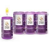 Kit Vela Chama De Ouro Lavanda Roxo 3 Unidades