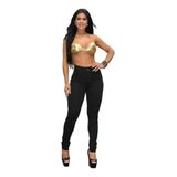 Calça Jeans Feminina Skinny Cintura Alta Preta