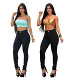 Combo com 2 Calças Jeans Feminina Cintura Alta Com Lycra