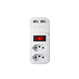 Adaptador Eletrico Carregador Tomada Usb Duplo Eac 202 Intelbras Branco