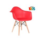 Conjunto infantil - Mesa Eames Junior branco + 1 cadeira Eiffel Junior com braços vermelho