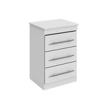 Mesa de Cabeceira  Lopas BaiÃ£o c/ 3 Gavetas Cor Branco