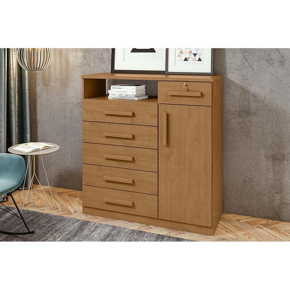 Comoda Infantil Da Vinci New 1porta 1nicho E 6 Gavetas Rovere Lopas