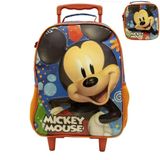 Kit Mochila De Rodinhas E Lancheira Xeryus 14 Mickey Azul