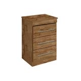 Mesa de Cabeceira  Lopas BaiÃ£o c/ 3 Gavetas Cor Rovere Soft