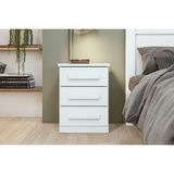 Mesa Cabeceira Casal Baiao C 3 Gavetas Branco Lopas