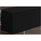 Calçadeira Baú Paris com 140 cm Preto Suede Amassado - JS Móveis