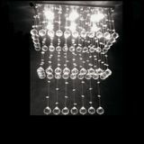 LUSTRE DE CRISTAL P/ SALA DE ESTAR,JANTAR, QUARTO COM 80CM DE ALTURA, BASE DE INOX ESPELHADO 22X50CM