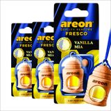 Aromatizante Areon Fresco Vanilla Mia 4ml - 3 Peças - Perfume Automotivo Odorizador Carro Baunilha