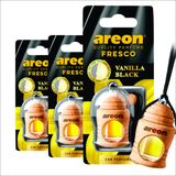 Aromatizante Areon Fresco Vanilla Black 4ml - 3 Peças - Perfume Automotivo Odorizador Carro Baunilha