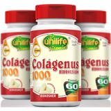 Colágeno Hidrolisado com Vitamina C 60 Comprimidos de 1000mg Kit com 3