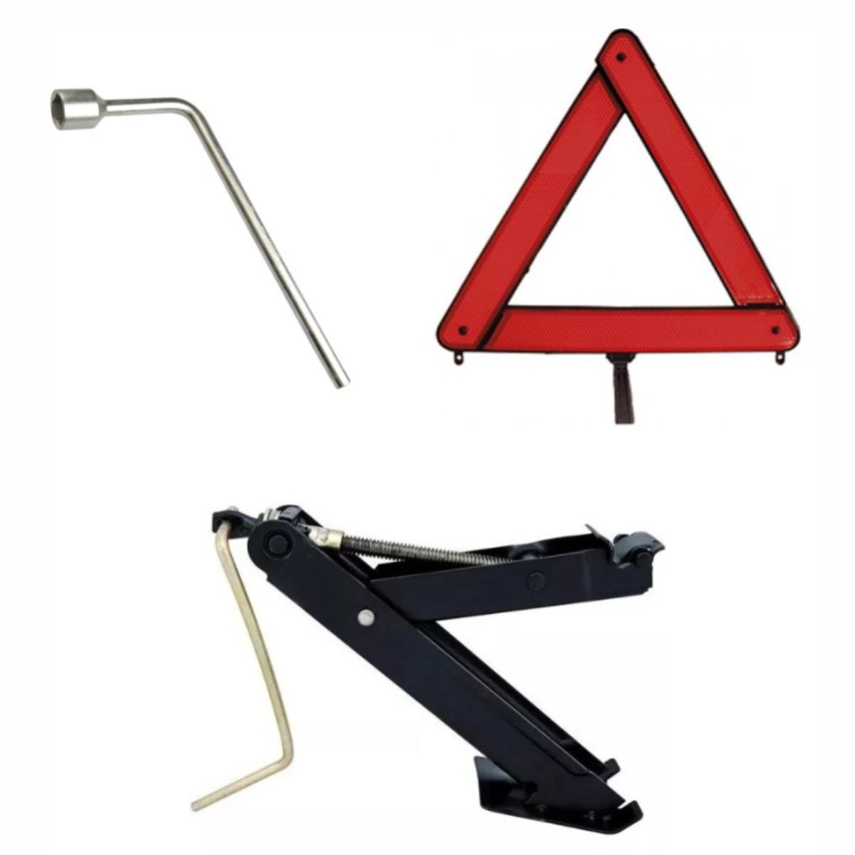 Menor preço em Kit Estepe Para Carro / Macaco Joelho + Chave De Roda 17mm + Triângulo Universal
