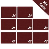 Kit 8 Jogo Americano Natal - Fruta Feltro Vermelho