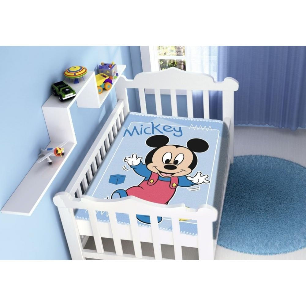 Cobertor Bebê Raschel Disney Mickey 90 x 1,10 Jolitex Antialérgico