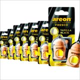 Aromatizante Areon Fresco Vanilla Black 4ml - 7 Peças - Perfume Automotivo Odorizador Carro Baunilha