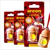 Aromatizante Areon Fresco Apple e Cinnamon 4ml - 3 Peças - Perfume Automotivo Odorizador Maçã Canela