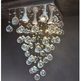 LUSTRE DE CRISTAL PARA SALA DE JANTAR/ESTAR,QUARTO,COM 70CM DE ALT,BASE DE INOX ESPELHADO DE 30X30CM