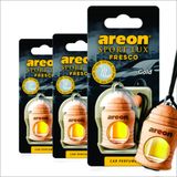 Aromatizante Areon Fresco Sport Lux Gold 4ml - 3 Peças - Perfume Automotivo Odorizador Carro