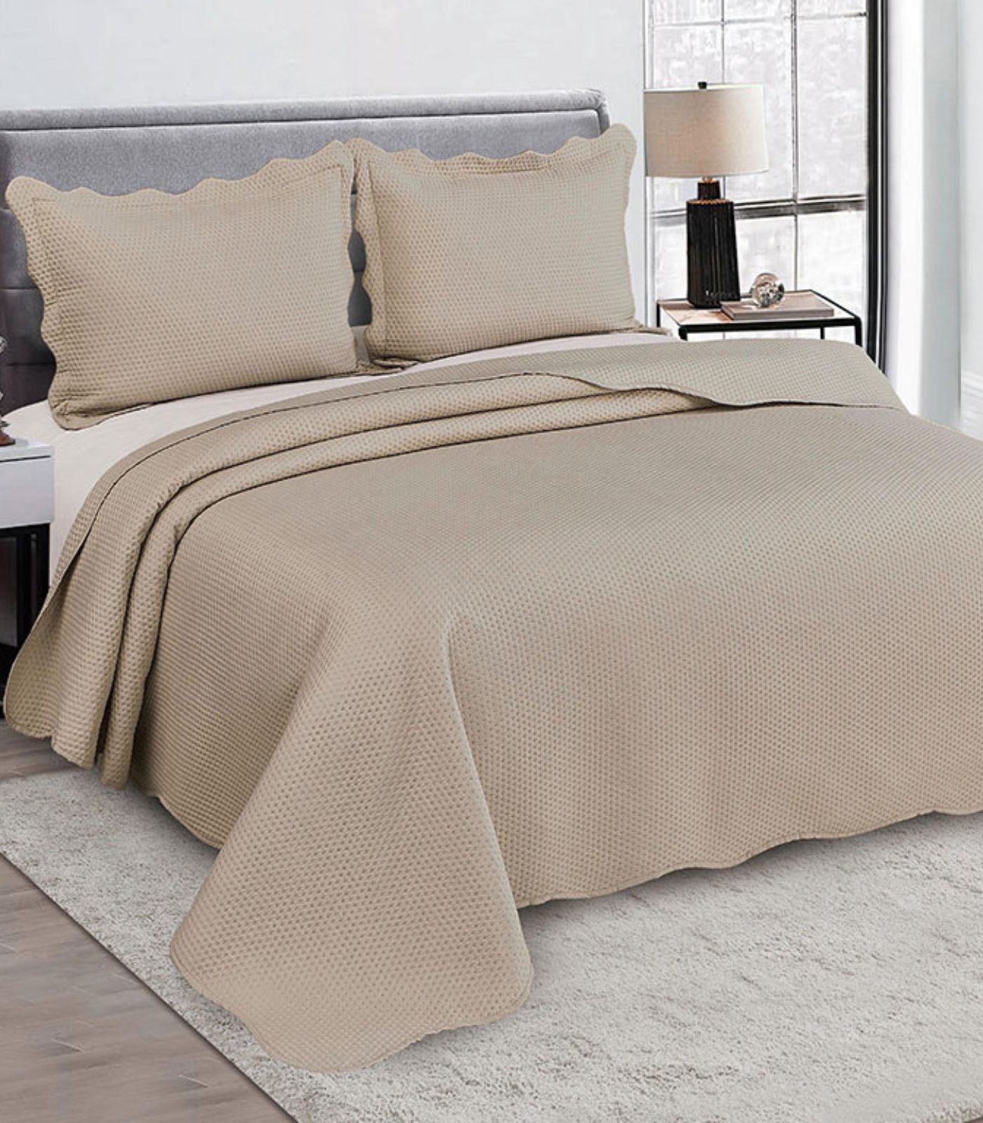 Jogo De Colcha Bullet Solteiro Camesa Bege Un
