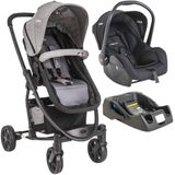 Carrinho de Bebe Bebe Conforto e Base Kiddo Prima Melange Grafite