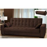 Sofá Cama para Sala de Estar Lisboa Suede Tabaco - Ibiza
