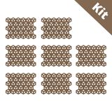 Kit 8 Jogo Americano de Feltro Polígonos – Bege