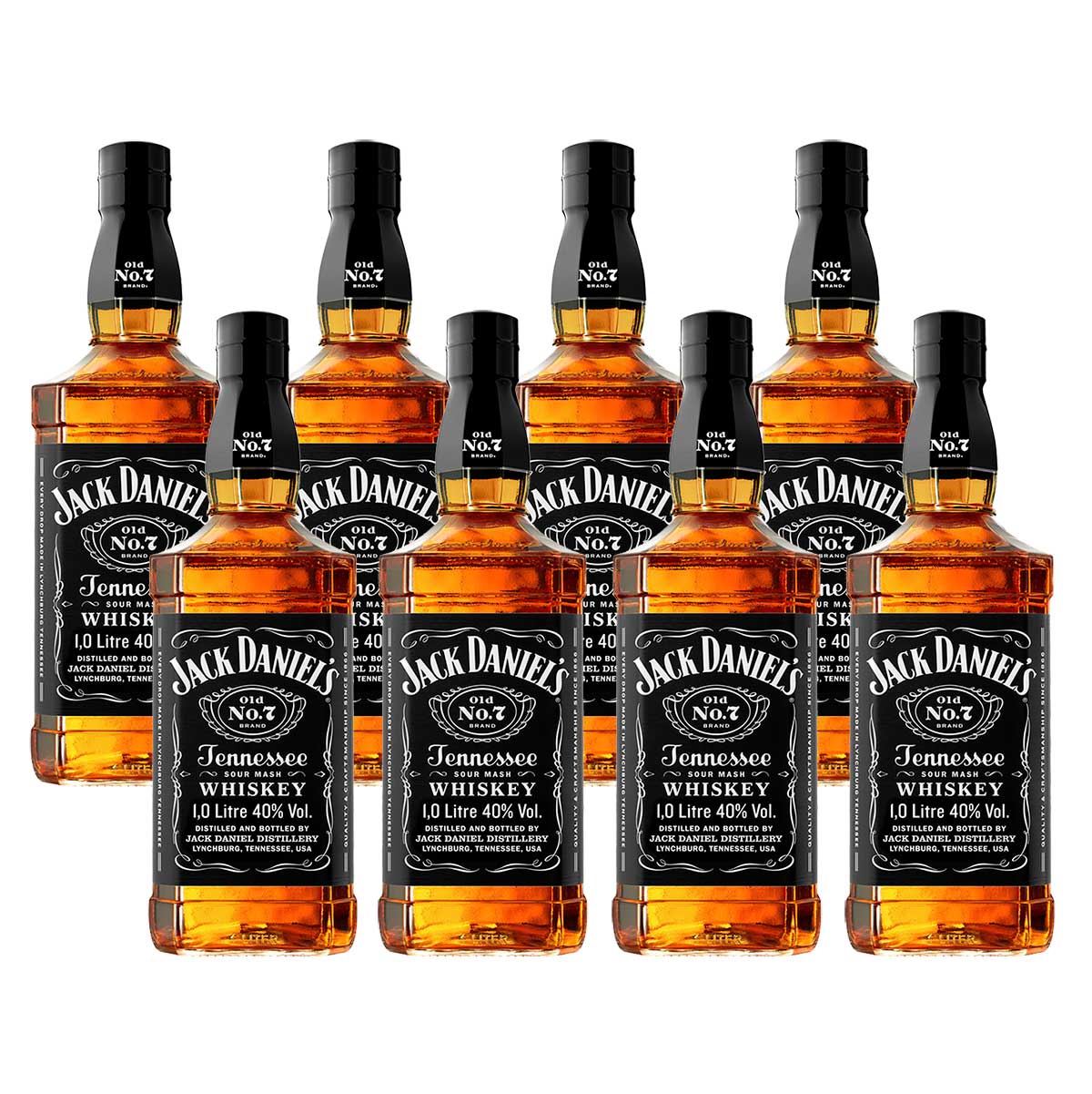 Jack Daniel&apos;s Old No. 7 Tennessee Whiskey 1L 8 Unidades